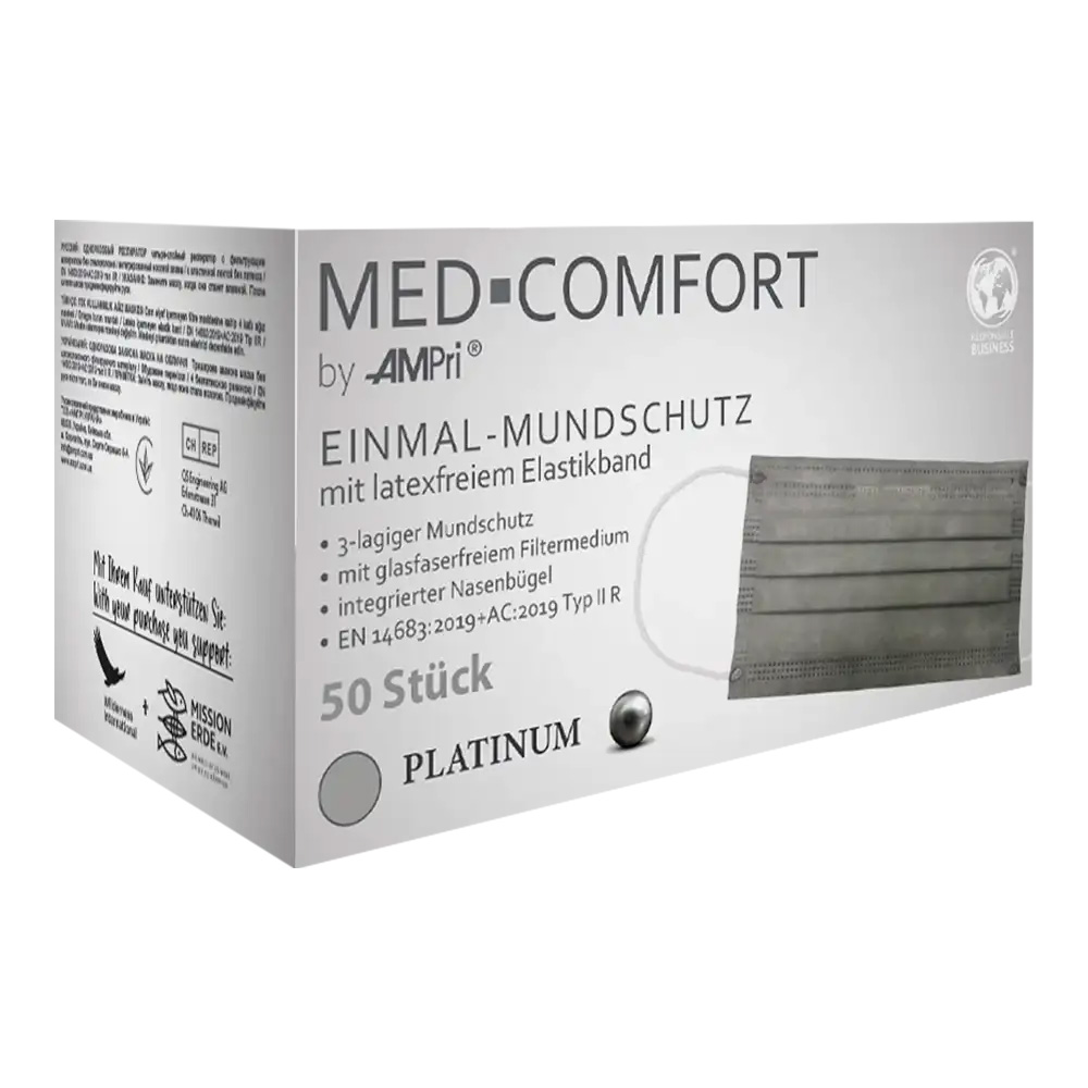 OP Maske, platinum, grau, Typ IIR, Med-Comfort OP Maske, platinum, grau, Typ IIR, Med-Comfort