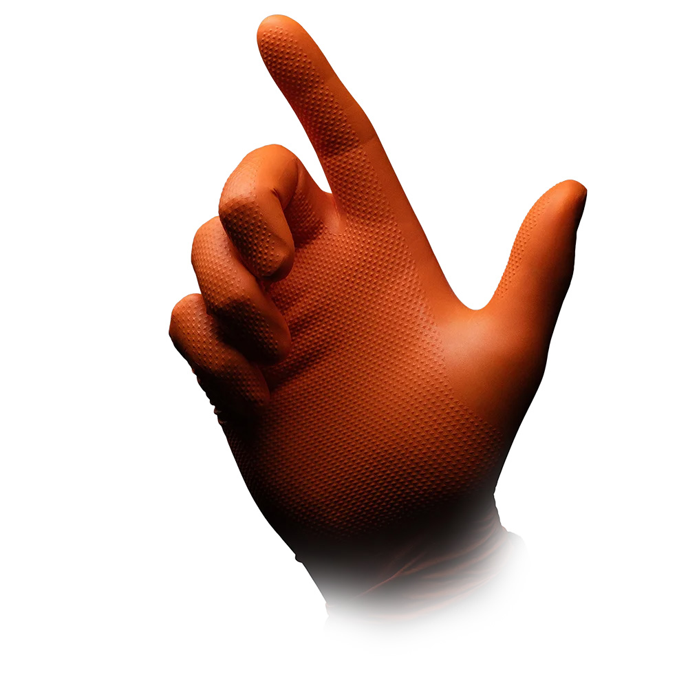 High Grip Einmalhandschuh aus Nitril, Größe L, orange, SolidSafety High Grip Einmalhandschuh aus Nitril, Größe L, orange, SolidSafety