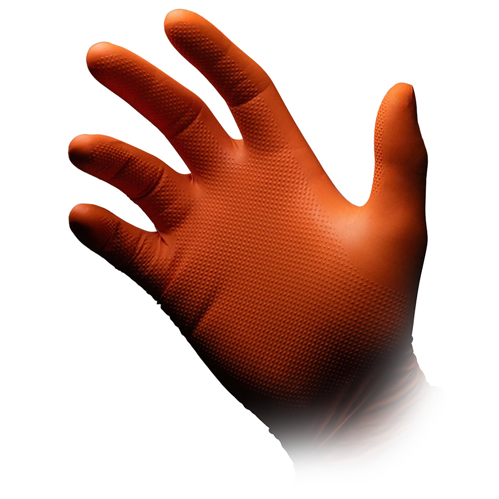 High Grip Einmalhandschuh aus Nitril, Größe L, orange, SolidSafety High Grip Einmalhandschuh aus Nitril, Größe L, orange, SolidSafety