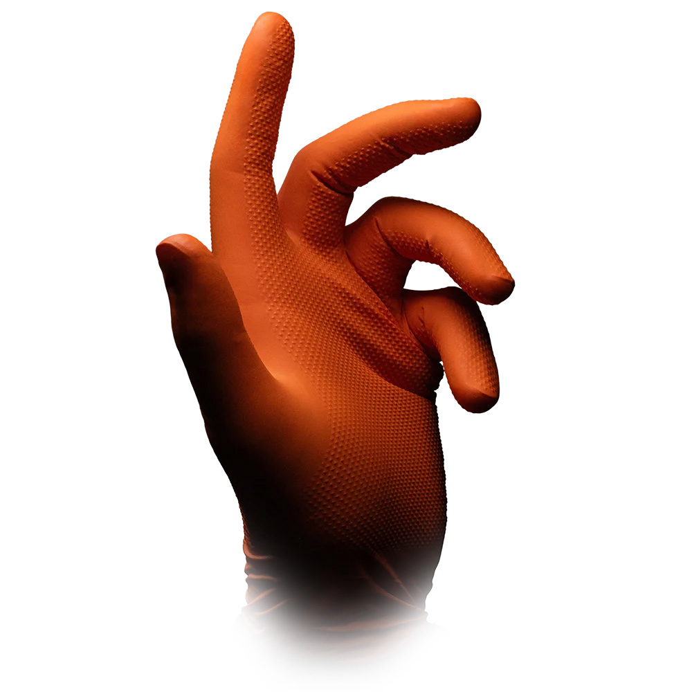 High Grip Einmalhandschuh aus Nitril, Größe L, orange, SolidSafety High Grip Einmalhandschuh aus Nitril, Größe L, orange, SolidSafety