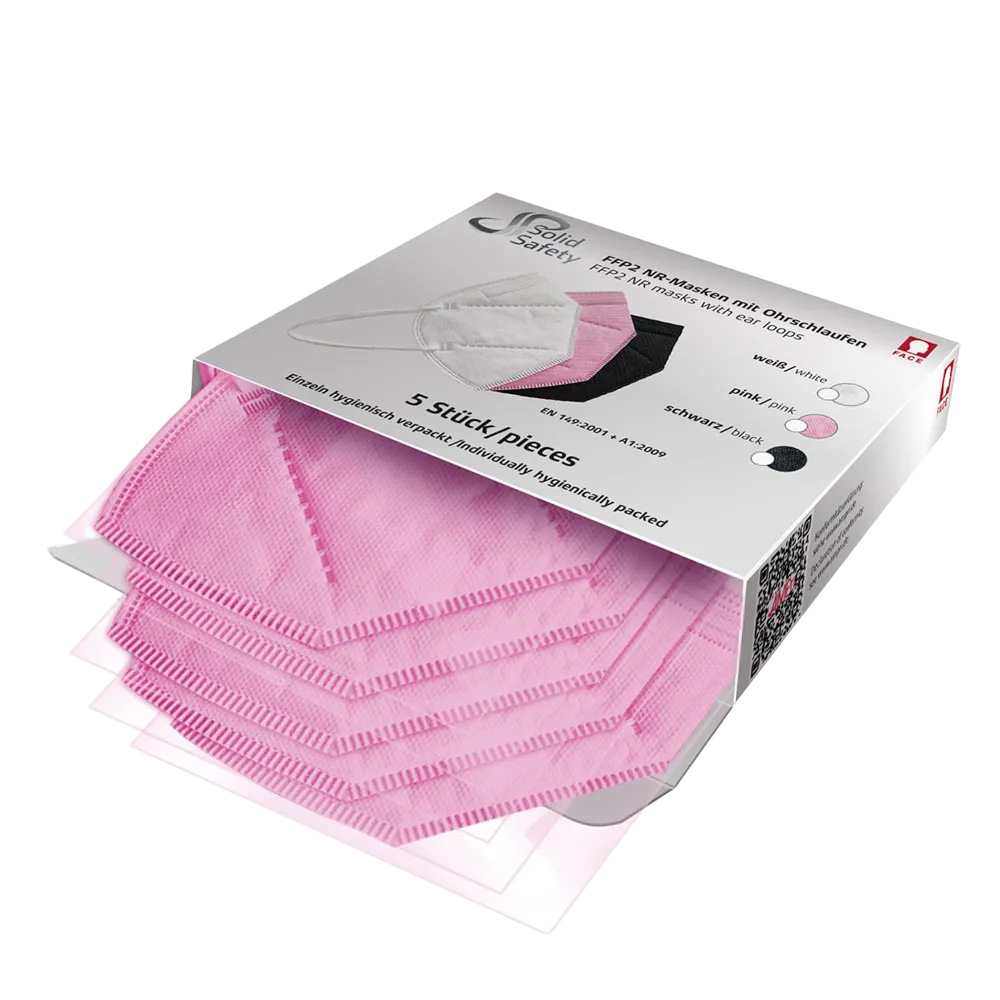 FFP2 Maske, Box á 5 Stck., pink, SolidSafety FFP2 Maske, Box á 5 Stck., pink, SolidSafety