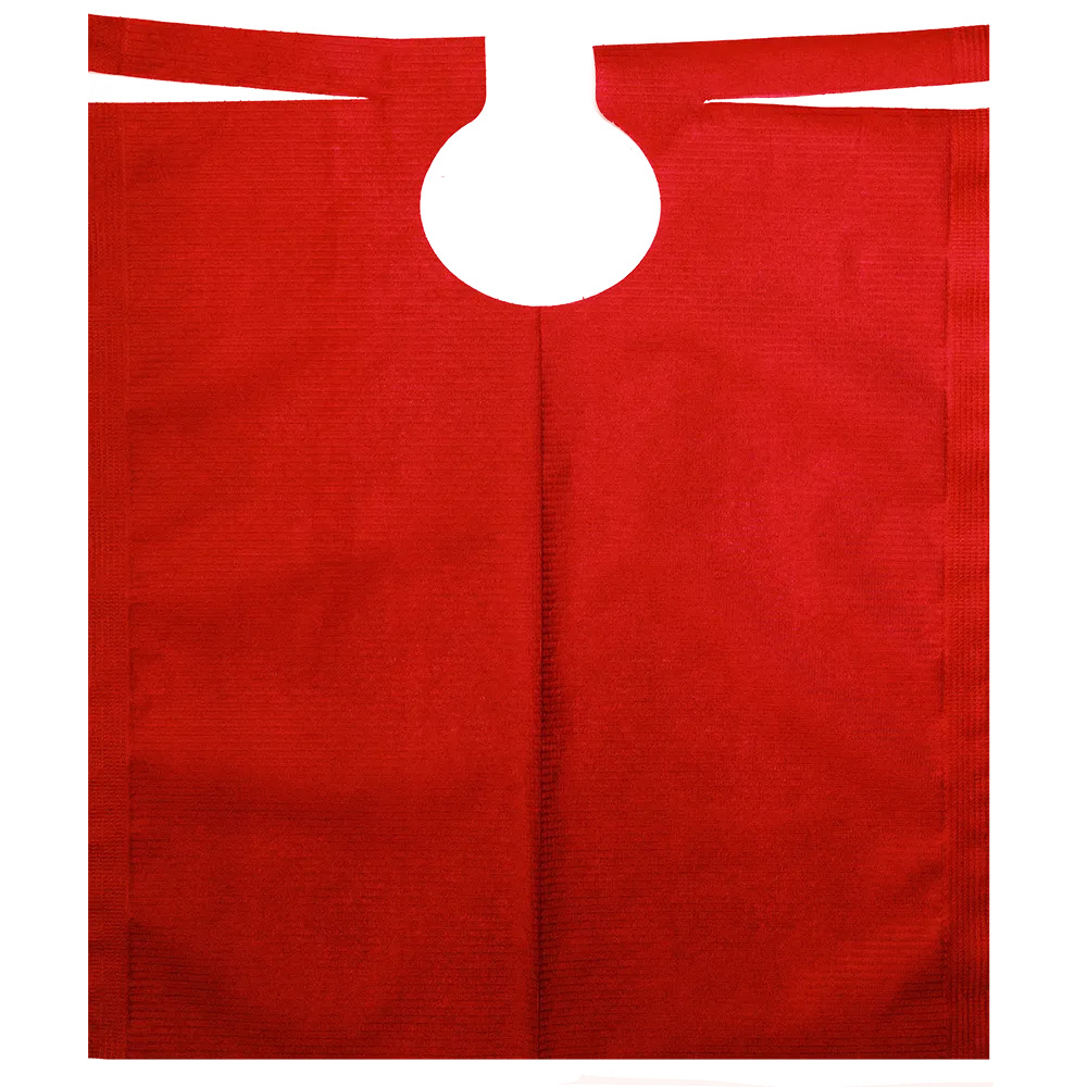 Patientenumhang mit PE Beschichtung, Farbe rot, 500 x 600 mm Patientenumhang mit PE Beschichtung, Farbe rot, 500 x 600 mm