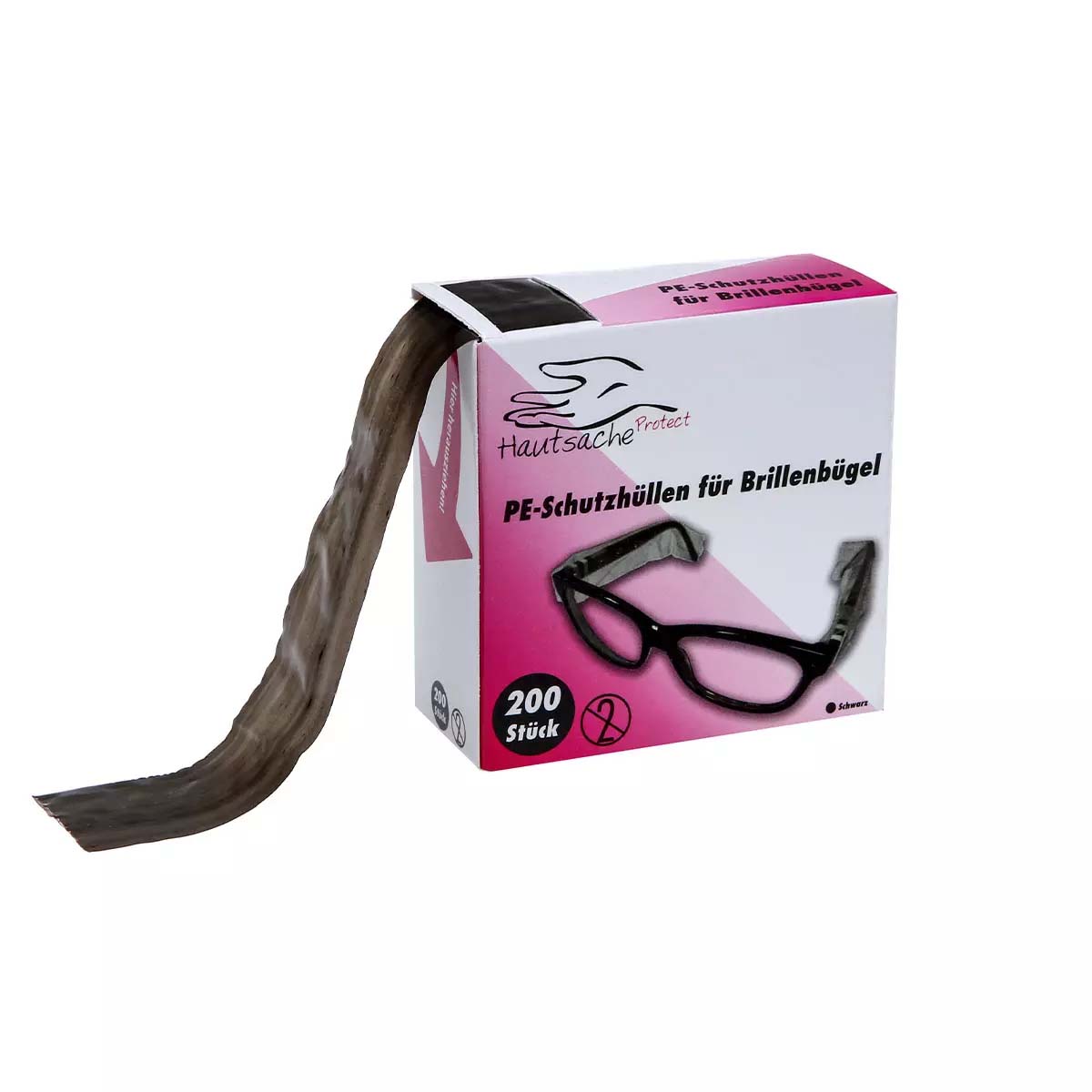 Schutzhüllen Brillenbügel PE, schwarz