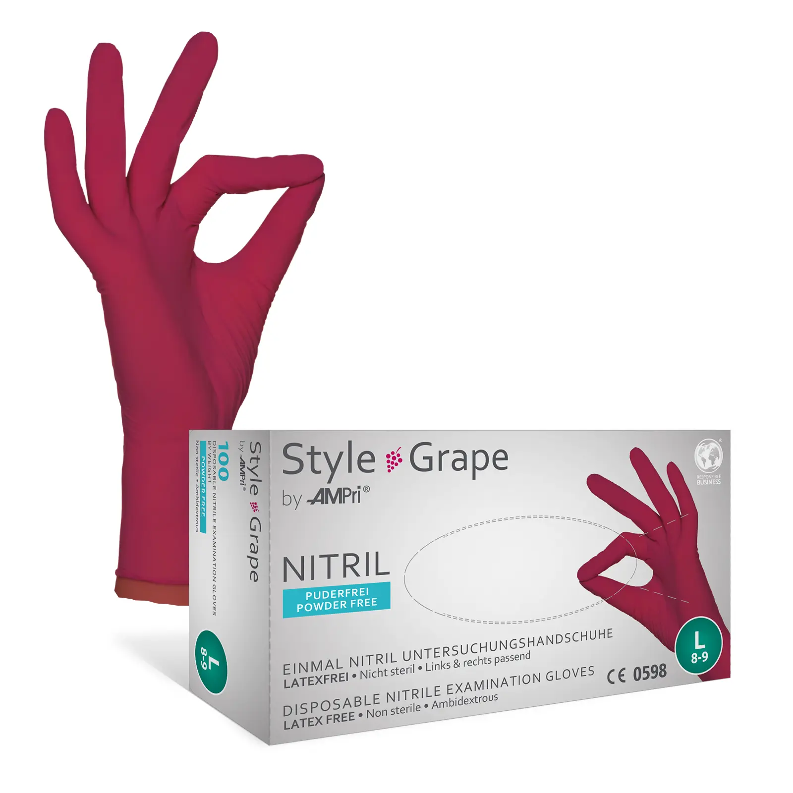 Einmalhandschuhe, Nitril Handschuhe, bordeauxrot, puderfrei, 100 Stück, Größe XS, Einmalhandschuhe, Nitril Handschuhe, bordeauxrot, puderfrei, 100 Stück, Größe XS,