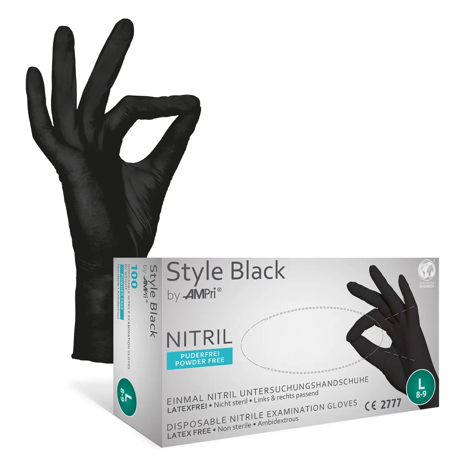Nitrile Gloves Black Size XL AQL 1.5 (100 Units)